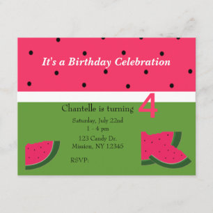 Sweet Watermelon Birthday Invitation