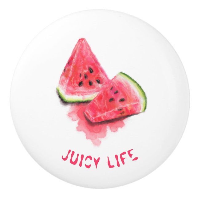 Sweet Watermelon Ceramic Knob - Custom Text (Front)