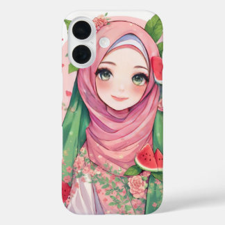 Sweet Watermelon Girl – Cute Anime iPhone 15 Case