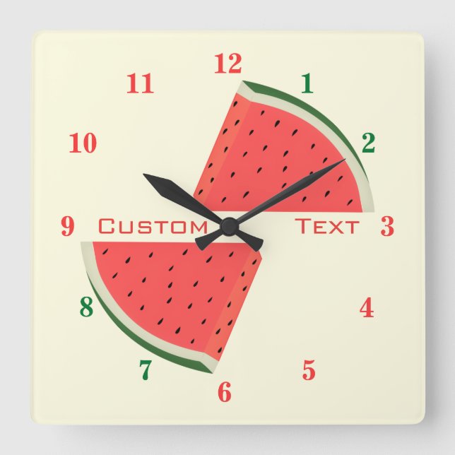 Sweet Watermelon Horloge Texte et couleurs personn (Recto)