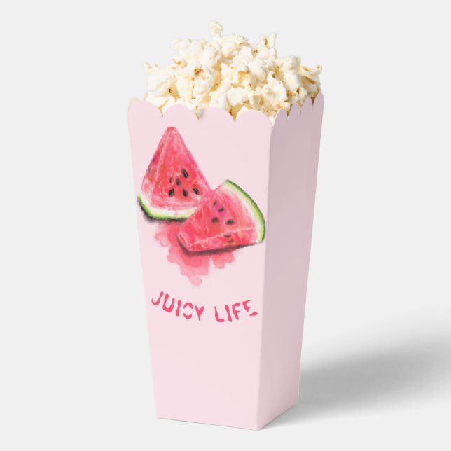 Sweet Watermelon Party Popcorn Box - Custom Text (Popped)