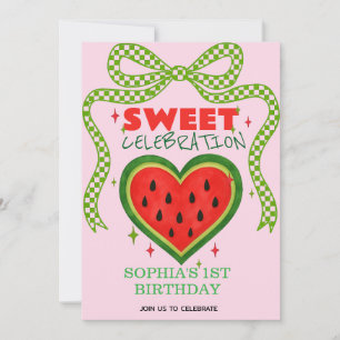 Sweet Watermelon Ribbon Summer Invitation