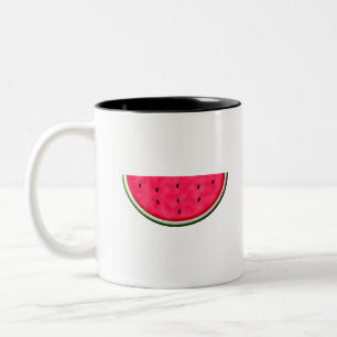 Sweet Watermelon Slice Drawing Two-Tone Coffee Mug