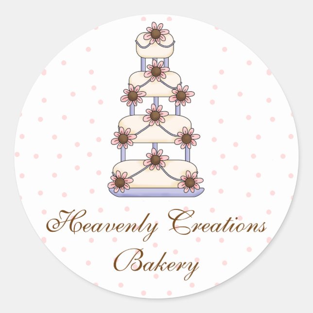 Sweet Wedding Cake Bakery Stickers (Front)