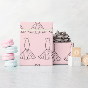 Sweet Wedding Dress Design Light Pink Seamless Wrapping Paper