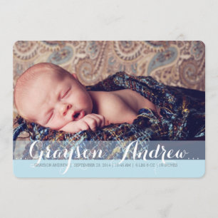 Sweet Welcome Two Photo Modern Birth Announcement