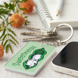 Sweet Westie Terrier Pea Pod Keychain