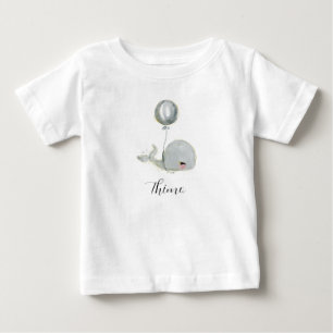 Sweet whale with balloons baby T-Shirt