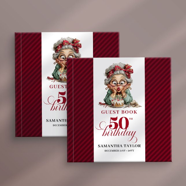 Sweet whimsical 50th lady guest signature book (Sweet whimsical 50th lady guest signature book)