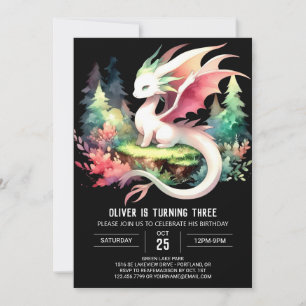 Sweet Whimsy Dragon Birthday Invitation