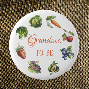 Sweet White Garden Grandma to Be Baby Shower 2 Inch Round Button
