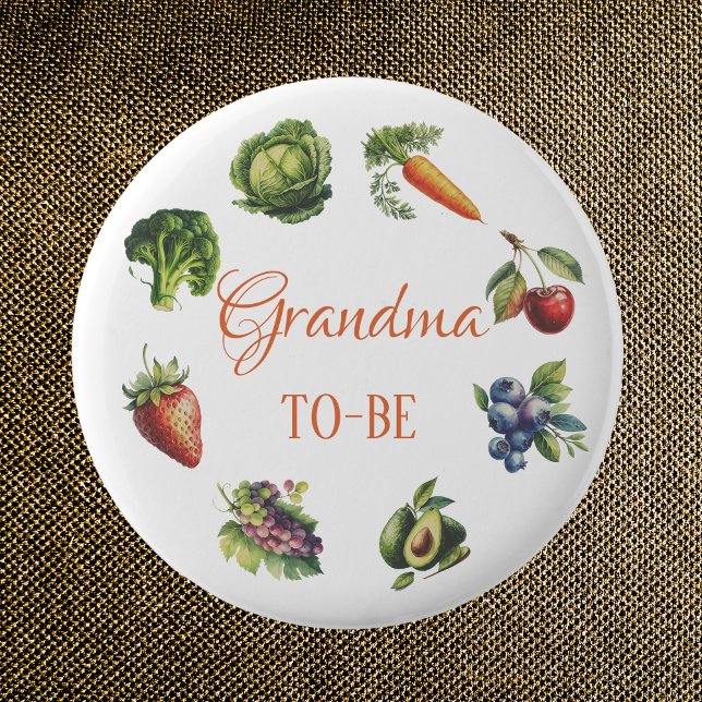 Sweet White Garden Grandma to Be Baby Shower 2 Inch Round Button (Creator Uploaded)