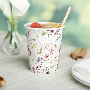 Sweet Wildflower Baby Shower Paper Cups
