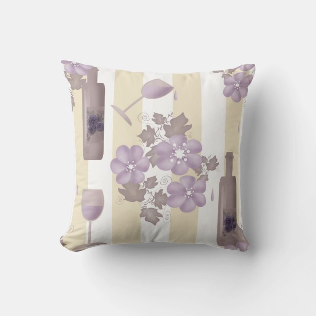 Sweet wine, wine throw pillow (Front)
