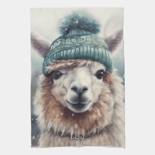 Sweet Winter Alpaca, custom Kitchen Towel