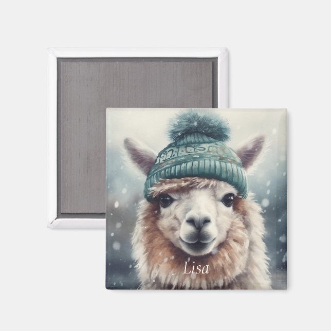 Sweet Winter Alpaca, custom Magnet (Front/Back)