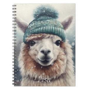 Sweet Winter Alpaca, custom Notebook