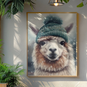 Sweet Winter Alpaca, custom Poster