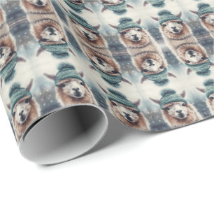 Sweet Winter Alpaca, custom Wrapping Paper