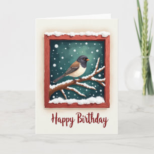 Sweet Winter Bird Birthday Card