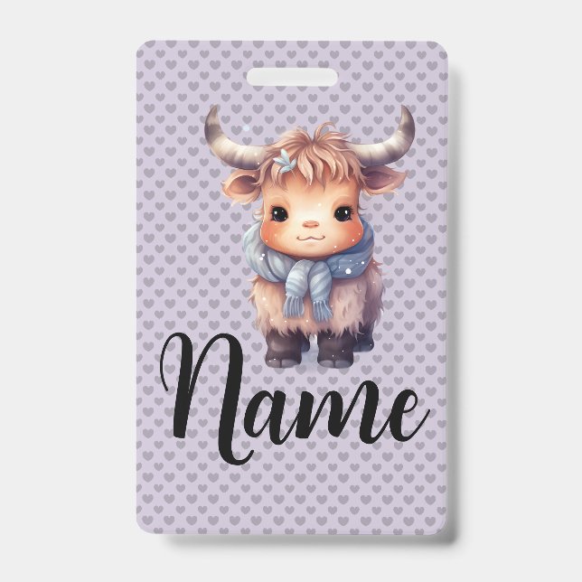 Sweet winter cow badge (Front)