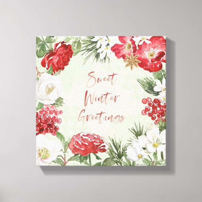 Sweet Winter Greetings Canvas Print (Front)