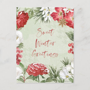 Sweet Winter Greetings Holiday Postcard