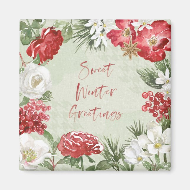 Sweet Winter Greetings Magnet (Front)