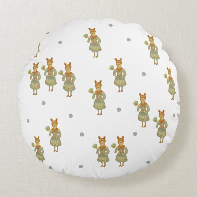 Sweet winter round pillow (Front)