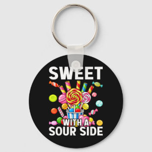 Sweet With A Sour Side Funny Candy Patch Delicious Keychain