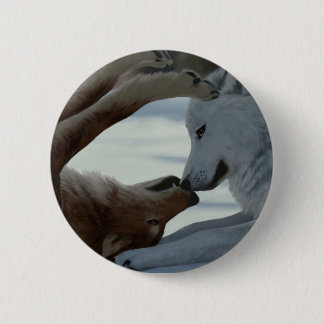 Sweet wolf couple 2 inch round button