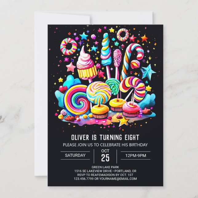 Sweet Wonderland Celebration Birthday Invitation (Front)