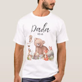 Sweet Woodland Animal Baby shower Dada Bear T-Shirt (Front)