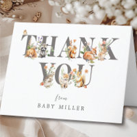 Sweet Woodland Animals Thank You Card