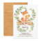 Sweet Woodland Fox Baby Shower Invitation