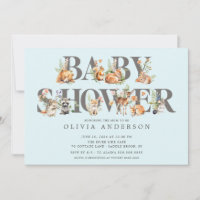 Sweet Woodland Friends Baby shower Invitation