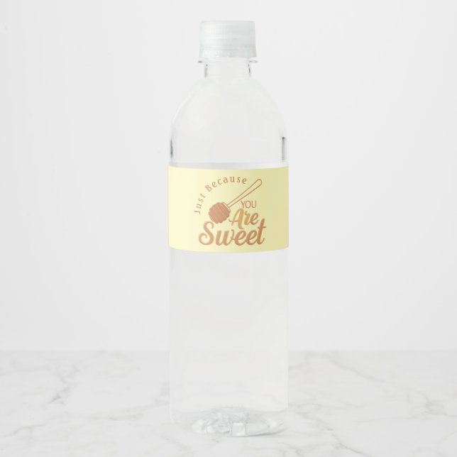 Sweet Words for Rustic Party Guests Water Bottle Label (Front)