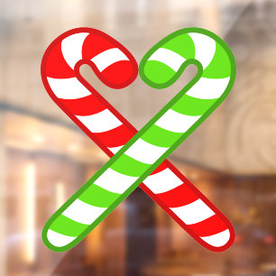 sweet XmaS Cool Candy Cane - Red and Green Window Cling