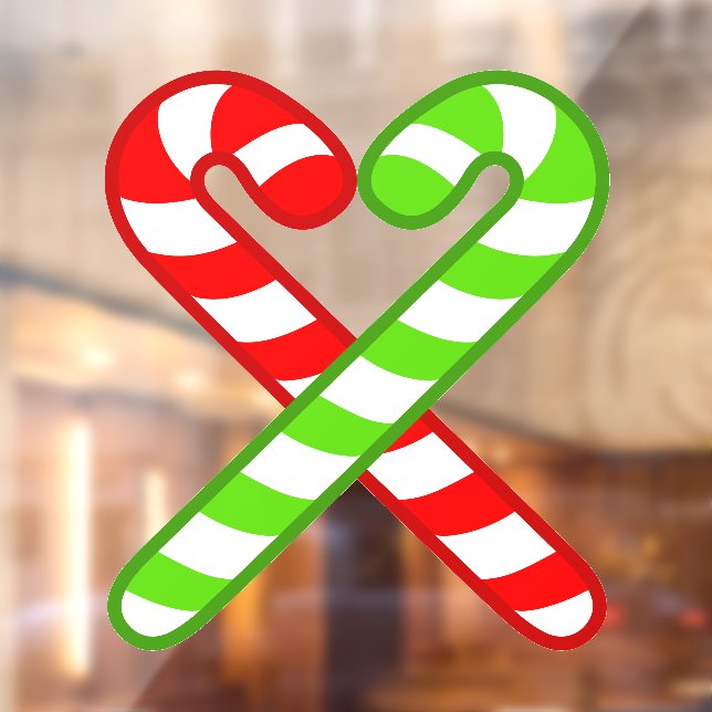 sweet XmaS Cool Candy Cane - Red and Green Window Cling (Sheet 2)