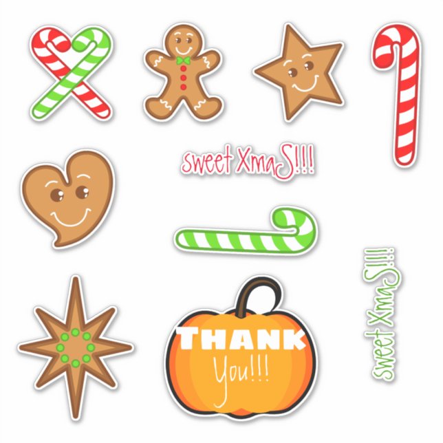 sweet XmaS gingerbread pals-Candy Cane Custom Text (Front)