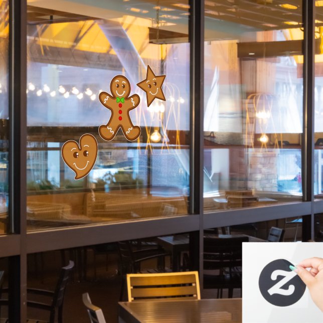 sweet XmaS gingerbread pals Window Cling (Restaurant Window)