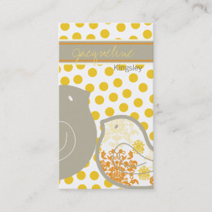 Sweet Yellow Damask Chicks Polka Dots Profile Card