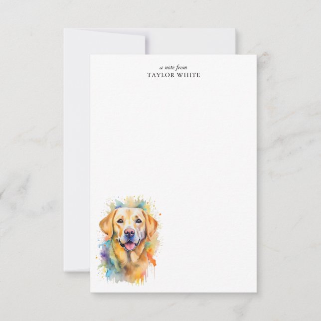 Sweet Yellow Labrador Retriever Custom Thank You Card (Front)