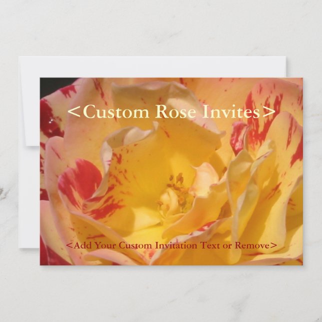 Sweet Yellow Rose Art Custom Party Invitations (Front)