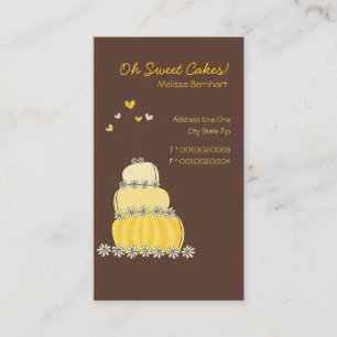 Sweet Yellow Wedding Cake Custom Profile Card /