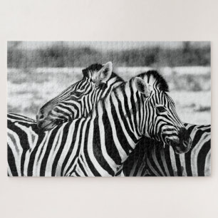Sweet Zebra Couple noir et blanc, Jigsaw Puzzle