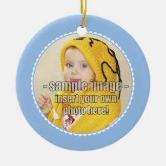 SweetBabyCarrots Babys First Christmas Blue Ceramic Ornament