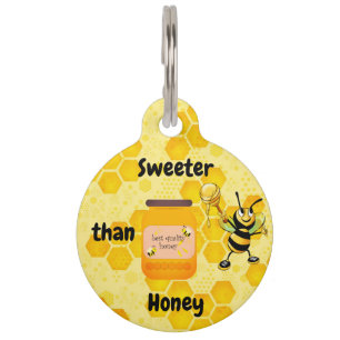 Sweeter than Honey - Bee Honey Comb Pet Tag