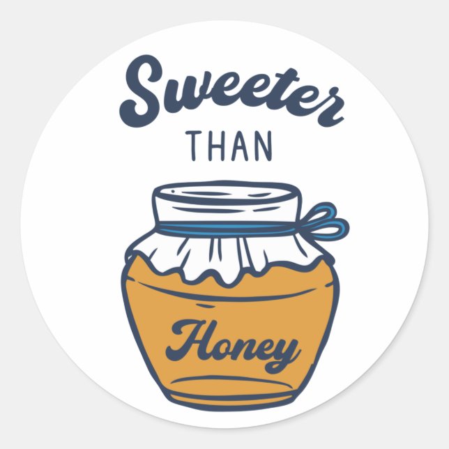 Sweeter Than Honey Classic Round Sticker (Front)