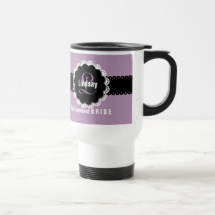 Sweetest BRIDE Monogram Custom Name Colour B6 Travel Mug